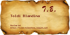 Toldi Blandina névjegykártya